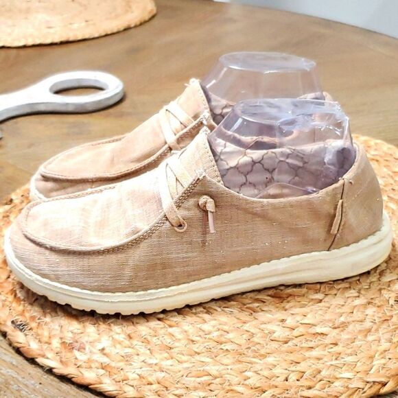 Hey Dude Sparkling Rose Gold  Shoes, Size 6W/7Y - Picture 5 of 9